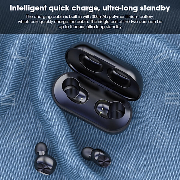 Bluetooth 5.0 Trådlöst Headset Mini Trådlösa Touch Hörlurar In-Ear Öronproppar HörlurarB5 Vanlig