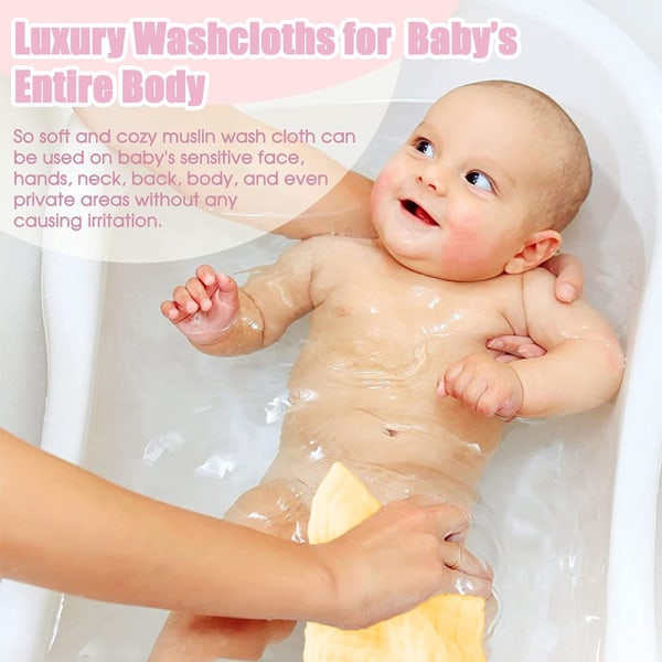 Baby Muslin Washcloths - Mjuka Ansiktsdukar, Absorberande Bad Ansikte