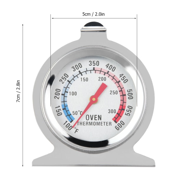 Stående ugnstermometer i rostfritt stål med temperaturmätare