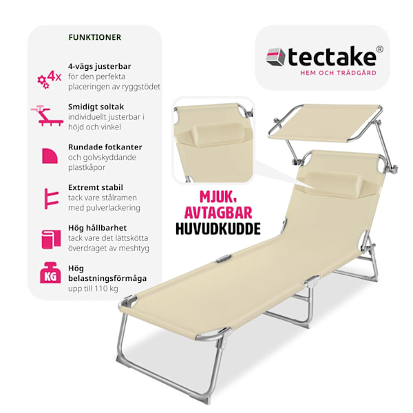 tectake Solsäng Chloé Beige