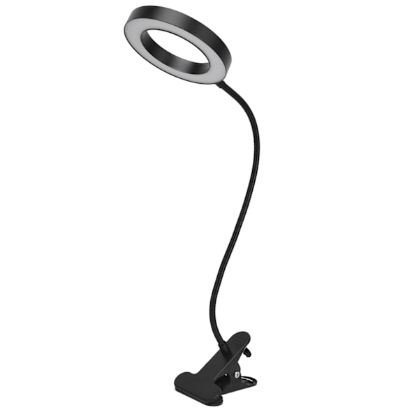 LED-bordslampa USB-driven klämma skrivbordslampa 3 färger steglös dimning justerbar nattläsningslampa för sovrum