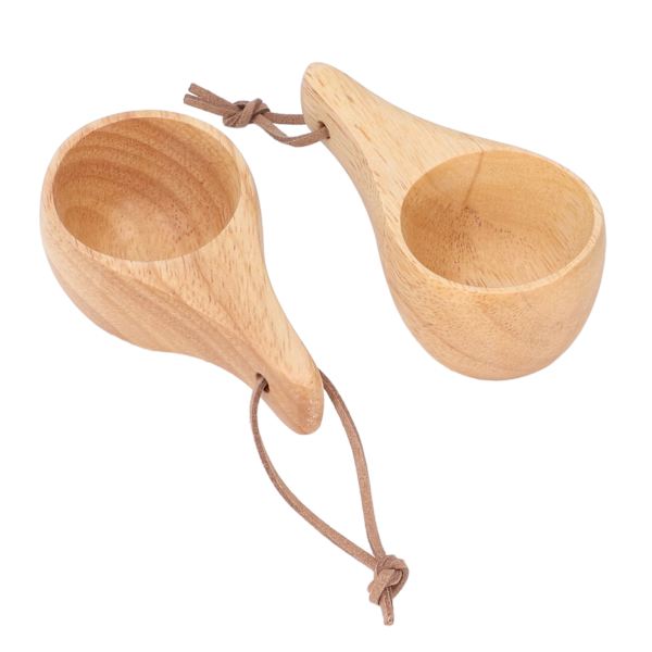2 st Camping Mug Dricka Te Kopp Gummi Trä Mini Bärbar