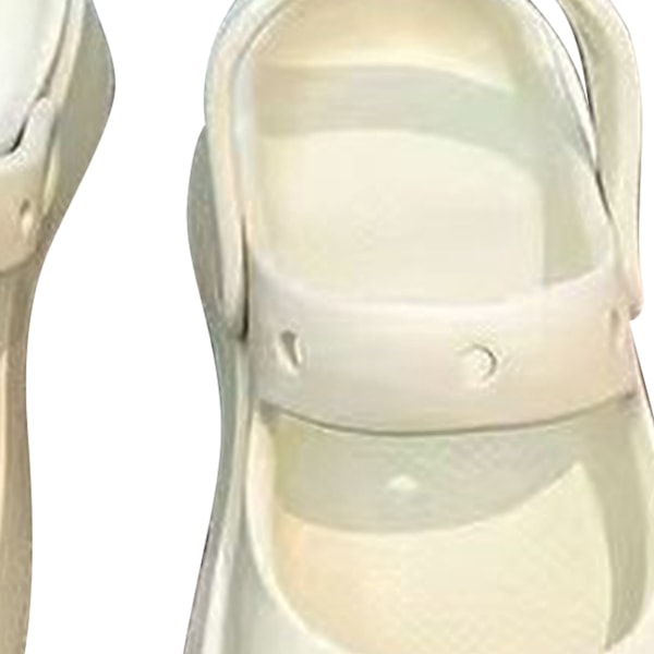 Dam Håliga Trädgårdsskor PVC Stängd Tå Håliga Slip On Trädgårdsskor för Sommar Vit 38-39 Storlek
