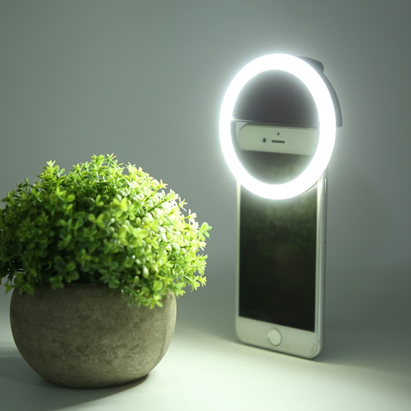 5600K 36LED Tre Lägen Dimbar Ring Fill Light för Mobiltelefon Surfplatta PC Fotografering Kamera Inspelning Universal Svart