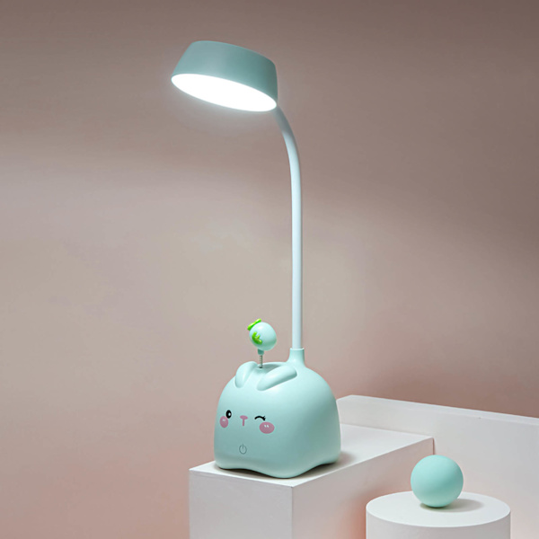 Skrivbordslampa LED USB-laddning tecknad hopfällbar syn-skydds bordslampa för studenter som läser studerar