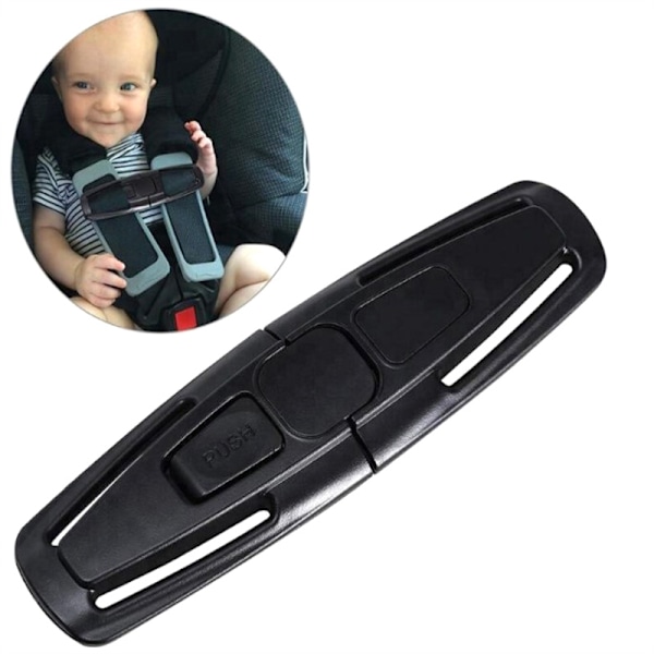Svart Bil Baby Säkerhetsbälte Bältesele Bröstklämma Säker B