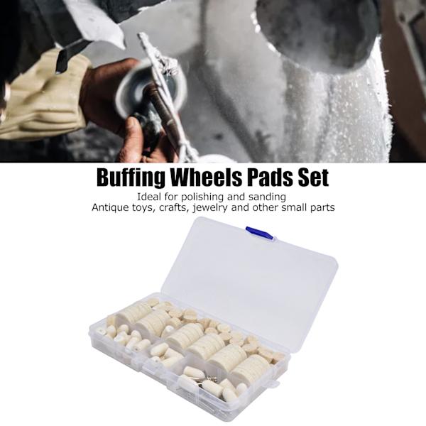 Polerings- och Buffing-hjulssats Ullfilt Rotationsverktyg Borrtillbehör Pad Set Mandrel Tillbehör