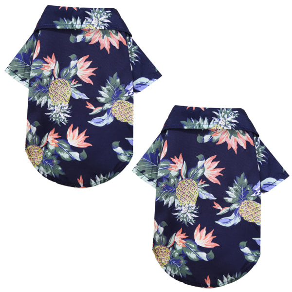 2st liten och medelstor hund strand ananas skjorta Hawaiian
