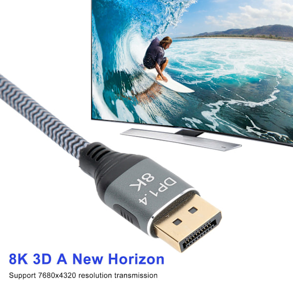 HD Display Kabel DP 1.4 8K vid 60Hz Dator Notebook TV Adapter Kabel 7680x4320 Upplösning A02041.5 Meter