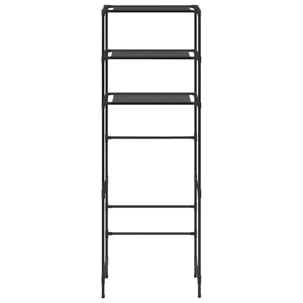 vidaXL Toaletthylla med 3 hyllplan svart 53x28x169 cm Svart
