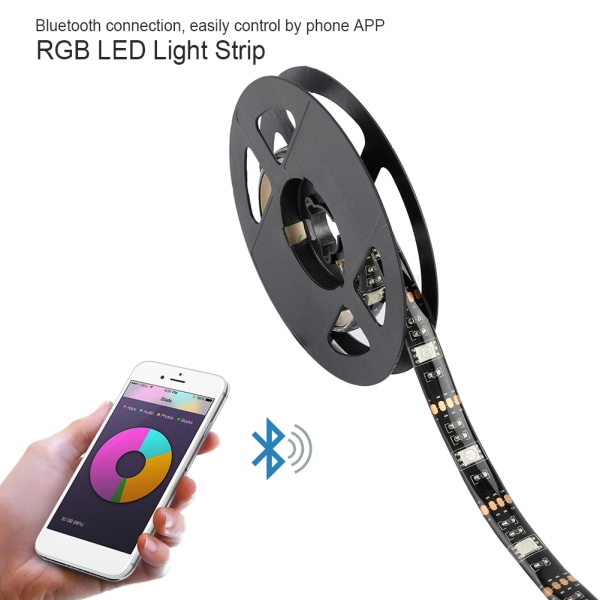 Smart RGB LED-ljusremsa Bluetooth-app Fjärrkontroll TV