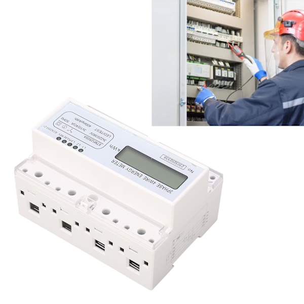 3-fas 4-ledare Energimätare 7-siffrig LCD-display Spänningseffektström Voltmeter Amperemeter Monitor 3x220V 380V