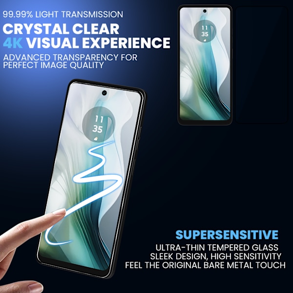 Motorola E14 Skärmskydd 2-Pack - Härdat Glas, Fullt Skydd