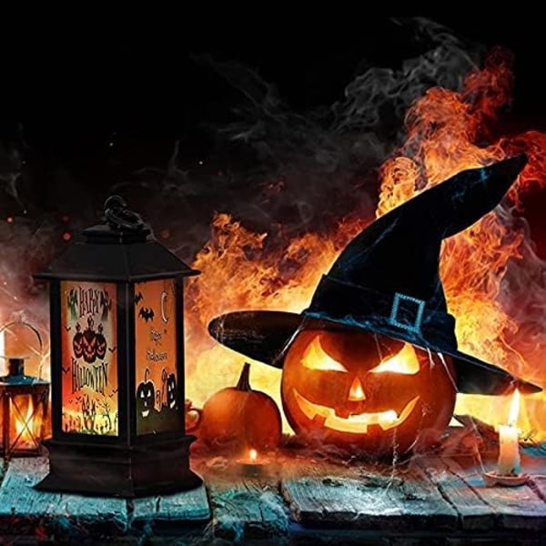 JZENZERO Halloween Tema LED Ljus Retro Fyrhörning
