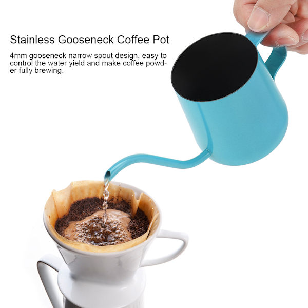 250 ml rostfritt stål gåshals smal pip kaffedryppkanna