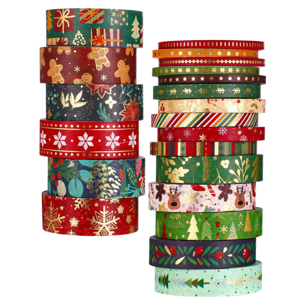 21 Rolls Christmas Holiday Tape Winter Tape Decorative