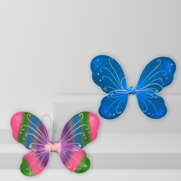 2 Pcs Fairy Butterfly Wings Set Birthday Halloween Party Fairy