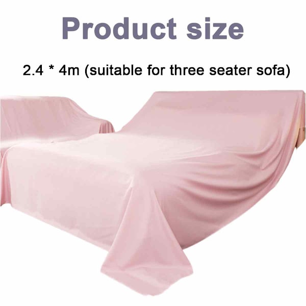 Dammskydd för möbler, tyg sofföverdrag, dammtätt tyg sängöverdrag, skåpsöverdrag, tyg dammblock asköverdrag hem (rosa) 2.4*4m