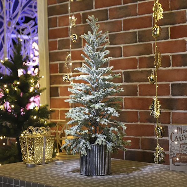 Flocking artificial Christmas tree, desktop cedar Christmas