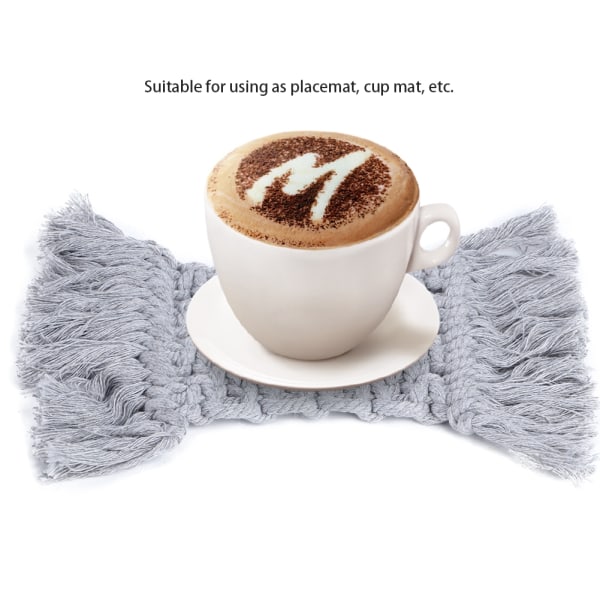 Elegant Anti-Skid Rektangulär Bomullstråd Koppmatta Placemat