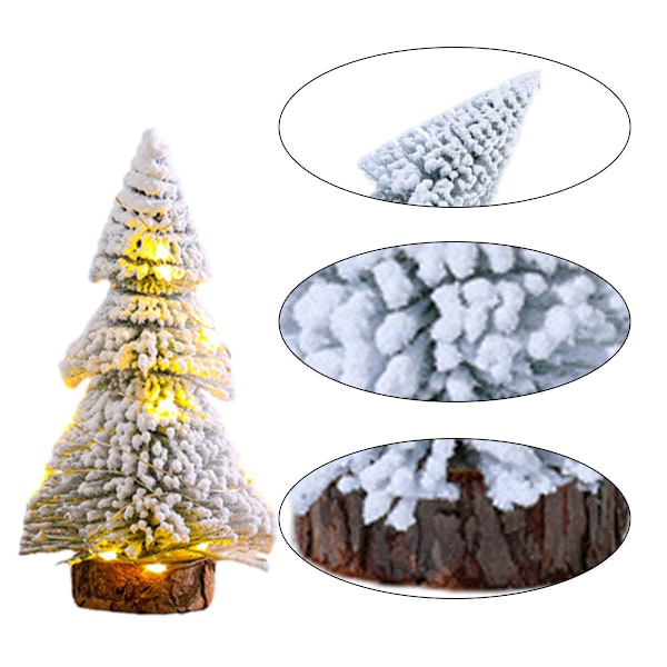 1 Flocked Cedar Tree with Lights Desktop Christmas Tree