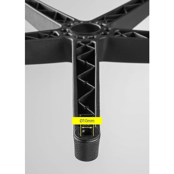 5-pack hjulset, hårda golvhjul för kontorsstol, hjulset = 5 hjul för skrivbordsstol, svart, stiftstorlek 10mm, diameter 50mm