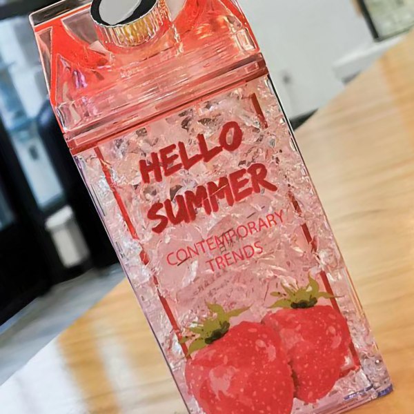 Halm Kall Dryck Kopp Sommar Utomhus Is Mode Fyrkantig 2 Lager
