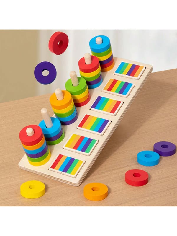 Montessori-leksaker i trä, sensoriska leksaker, pedagogiska leksaker, pussel, normal kvadrat