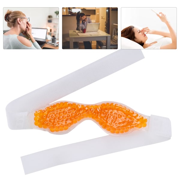 Lugnande Ögon-ispack, Vändbar Dubbelsidig Design Kylande Ögonmask, Varm och Kall Terapi, Stresslindring, Flexibla Gelpärlor, Justerbar