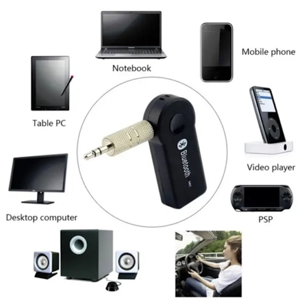 Bil Bluetooth-mottagare Musikanpassare Bil Audio Aux
