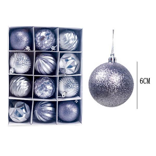 12 PCS Christmas Ball Ornaments for Xmas Tree Decor 2.36"