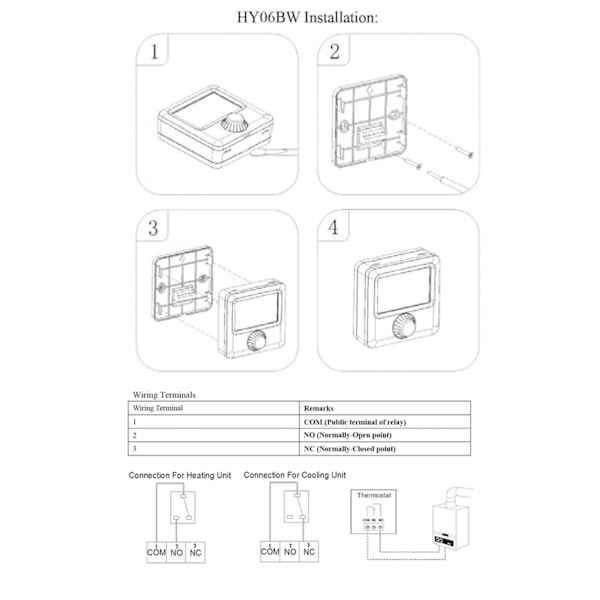 Digital Temperaturregulator LCD-Display Programmerbar Termostat för Panna Vit 30‑230VDC