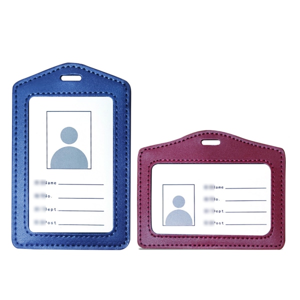 2-pack lädermärkeshållare, vertikal/transversal ID-kort
