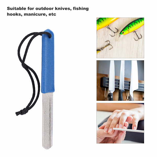 Krokbryne för utomhusfiske, hållbart krokdiamantbryne precisionsfräst spår mini-verktyg för att vässa fiskekrokar, tåligt och