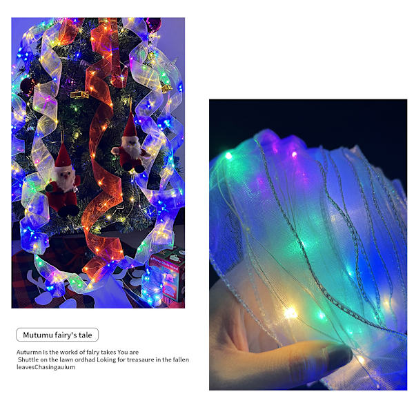 Christmas Lights, Gold Mesh Double Layer Lights with Xmas Tree