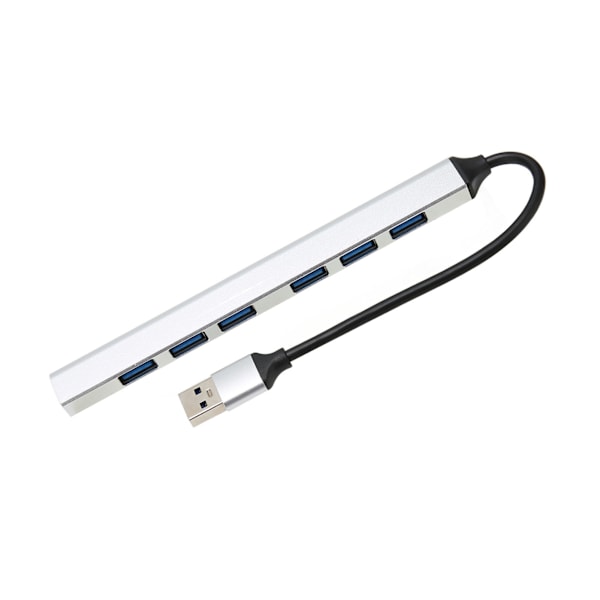 Aluminium Multifunktionell Usb3.0 Hub, Portabel Ultratunn Design, 6 Usb5.0 Portar + 1 Usb3.0 Port, Kompatibilitet Säkerställer Problemfri Anslutning För