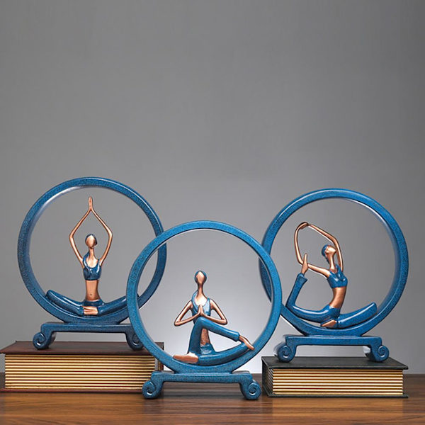Yoga Figurine Resin Prydnad Flicka Yoga Pose Skulpturer för Hemmet