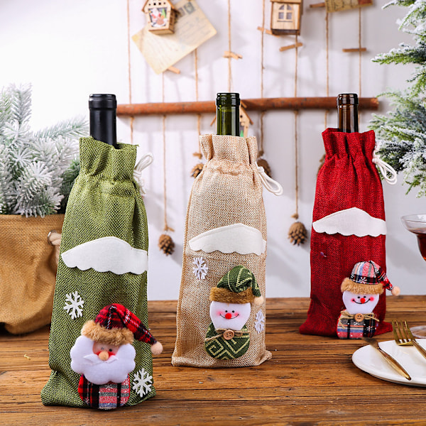 Christmas Wine Bottle Cover Bags, Christmas Party Xmas