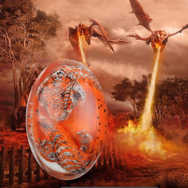 Lava Dinosaurie Ägg Kristall Lava Drake Ägg Harts Skulptur