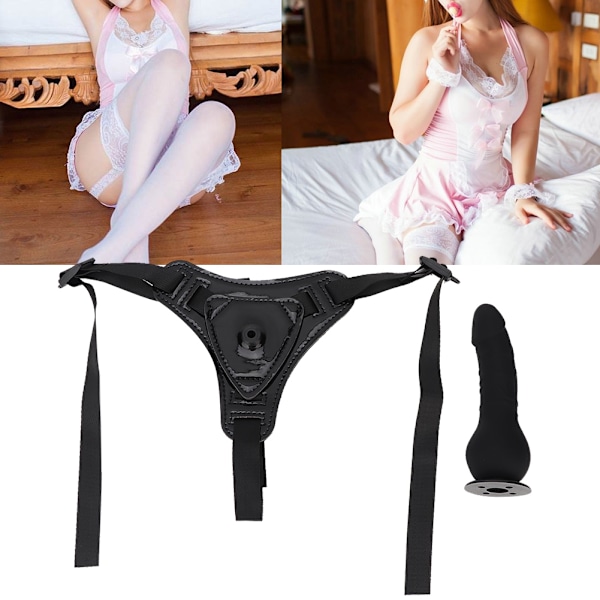Vuxenleksak för oförglömliga stunder, mjukt nylon veganskt läder justerbar strap-on sele med metall O-ringar för säker fastsättning, vibrerande