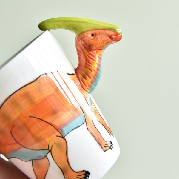 400 ml dinosaurieformad mugg söt djurkeramikmugg kontorsmugg