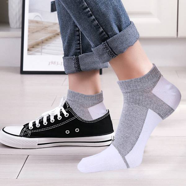 4 par bomullssockor Femfingersockor Herrstrumpor