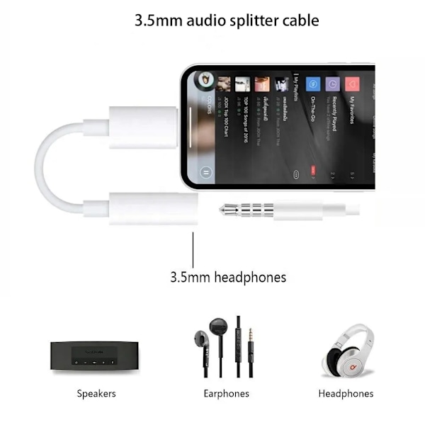 Lightning till 3.5 mm adapter - Passar alla IPhone modeller