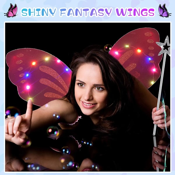 LED Dress Up Wings Flashing Angel Wings Light Up Butterfly