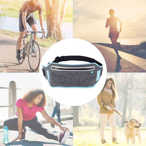 Löparyggsäck, Elastiskt träningsbälte med snabbkoppling, Andningsbart tyg, Hands Free, Vattenavvisande, Reflexremsa för utomhusbruk