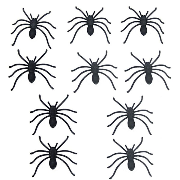 10 st Halloween Simulering Spindlar Läskiga Spindel Rekvisita för