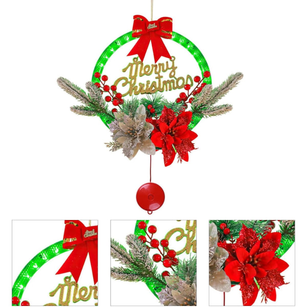 Christmas Wreath for Front Door Tree Hanging Ornament with