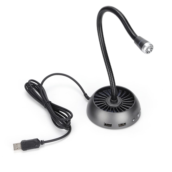 HXSJ USB Mikrofon Klar Ljudkvalitet MIC Drivrutinsfri HUB Dockningsstation Rösttub för Spel Chatt Konferens