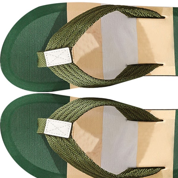 Flip-flops för män, snabbtorkande, ventilerande, halkfria, mjuka EVA, ergonomiska badtofflor, grön 41