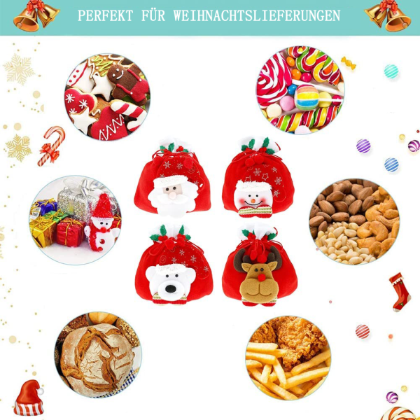 4pcs Christmas Heiligabend-Taschen-Bevorzugungen